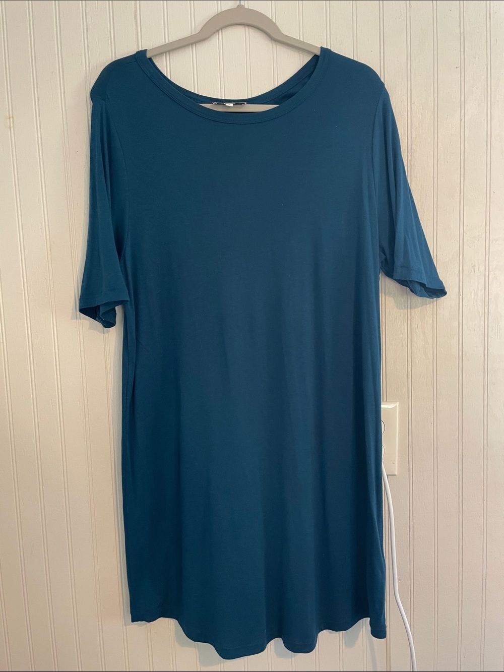 Universal Standard for J Crew Teal Short-Sleeve Tunic Dress size Large